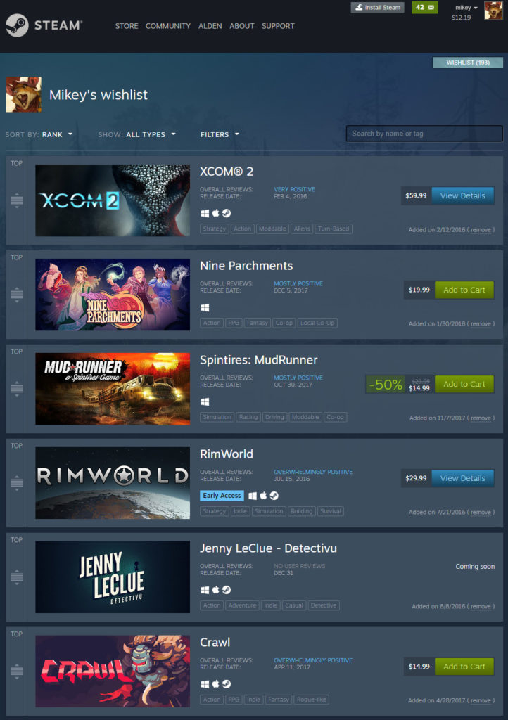 Steam Wishlist