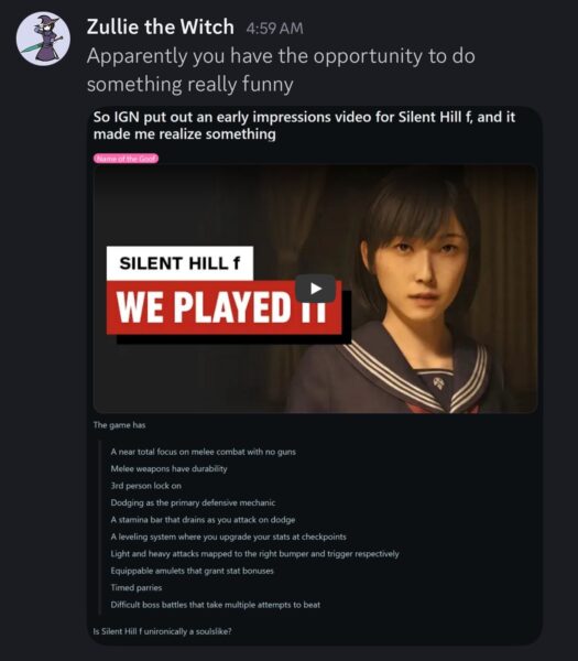 Silent Hill F soulslike