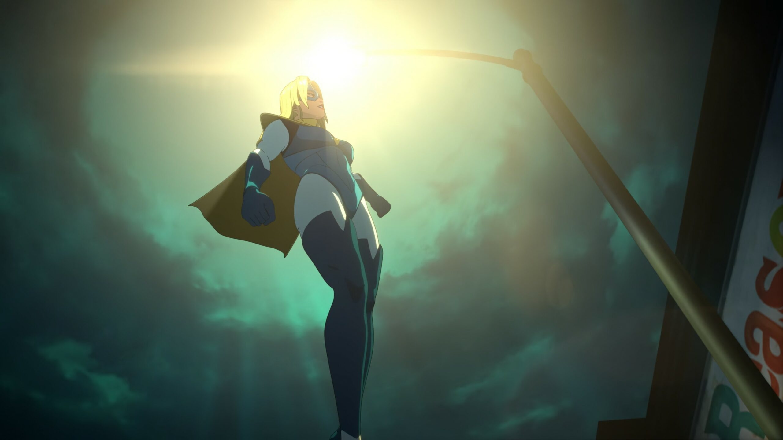 Captura de Dispatch mostrando la presentación de una superheroína