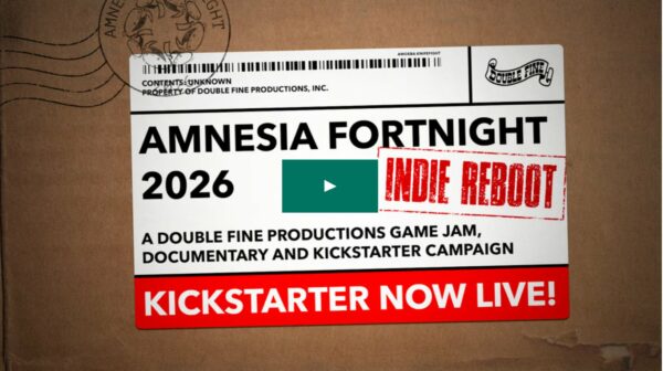 Captura de la campaña de Crowdfunding de Amnesia Fortnight 2026 de Double Fine